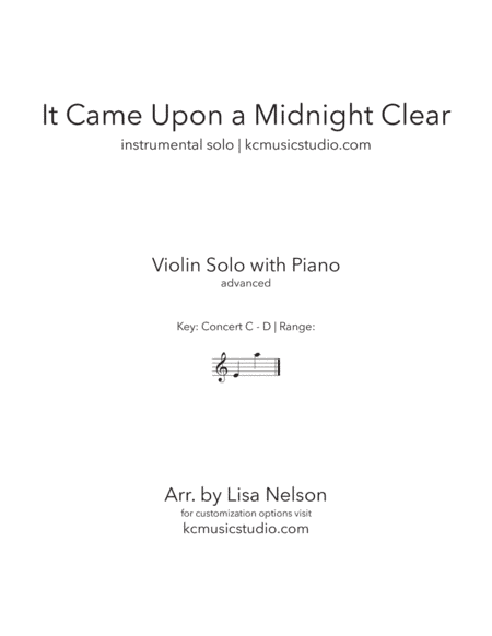 It Came Upon a Midnight Clear - Violin Solo (arr. Lisa Nelson)