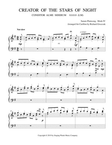 Creator of the Stars of Night (CONDITOR ALME SIDERUM) (arr. Richard Giszczak)
