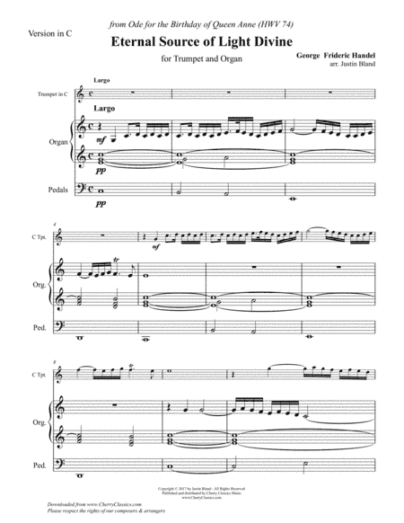 Eternal Source of Light Divine for Trumpet and Organ (arr. Bland)