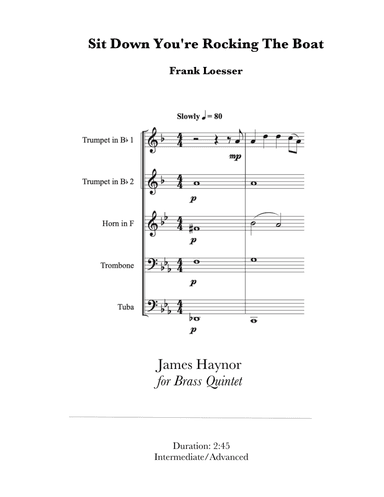 Sit Down You're Rockin' The Boat (arr. James Haynor)
