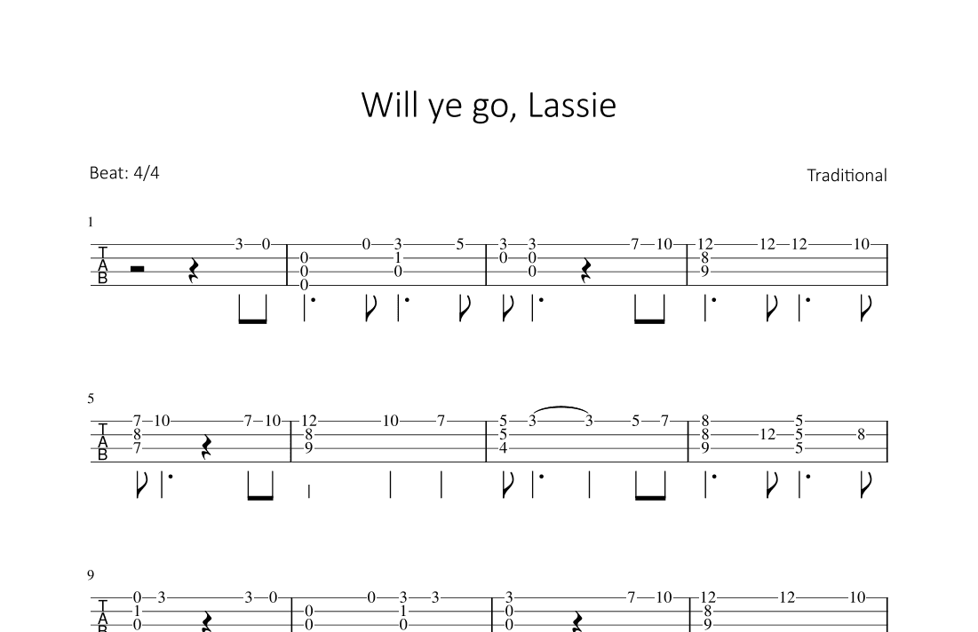 Will ye go, Lassie (arr. Bettina Schipp)