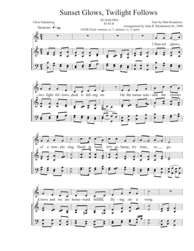 Sunset Glows, Twilight Follow (Japanese Folk Song) (arr. John Kleinheksel)