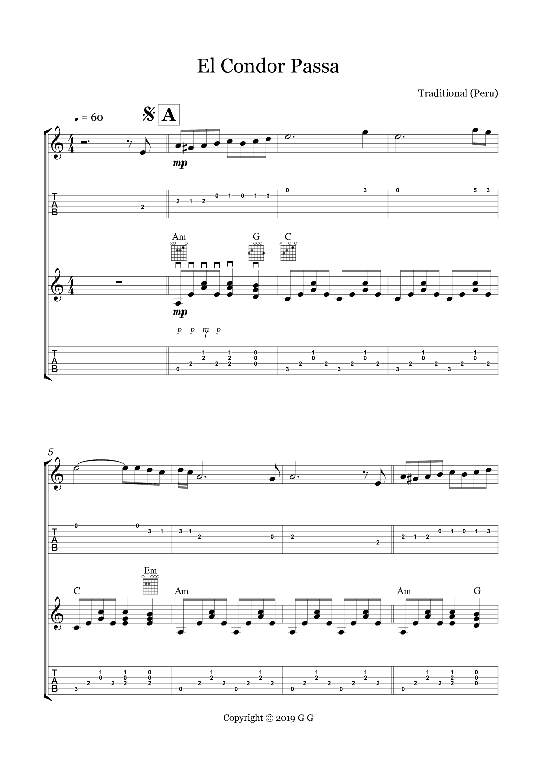 El Condor Pasa (arr. Gio Glavas)