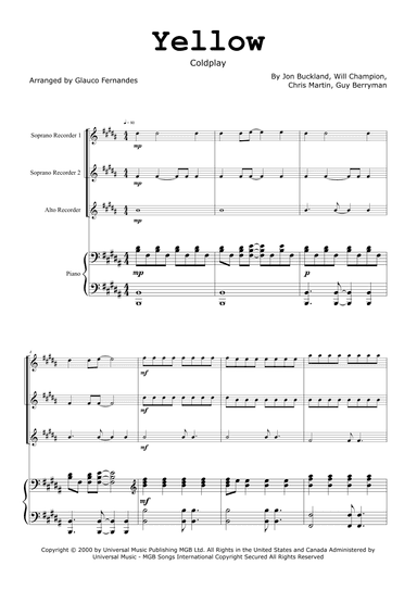 Yellow (arr. Glauco Fernandes)