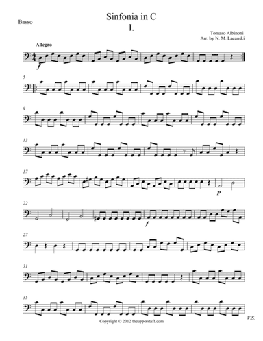 Sinfonia in C Movement I (arr. Nick Lacanski)