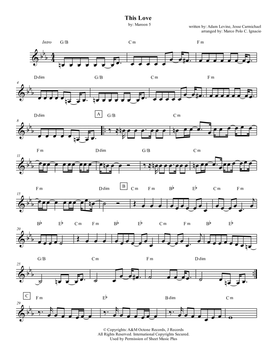 This Love (arr. Marco Polo C. Ignacio)