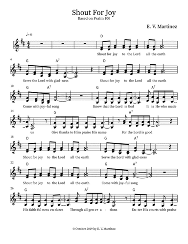 Shout For Joy To The Lord