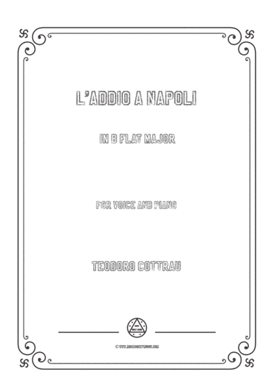 Cottrau-L'addio a Napoli in B flat Major,for voice and piano (arr. MSM)
