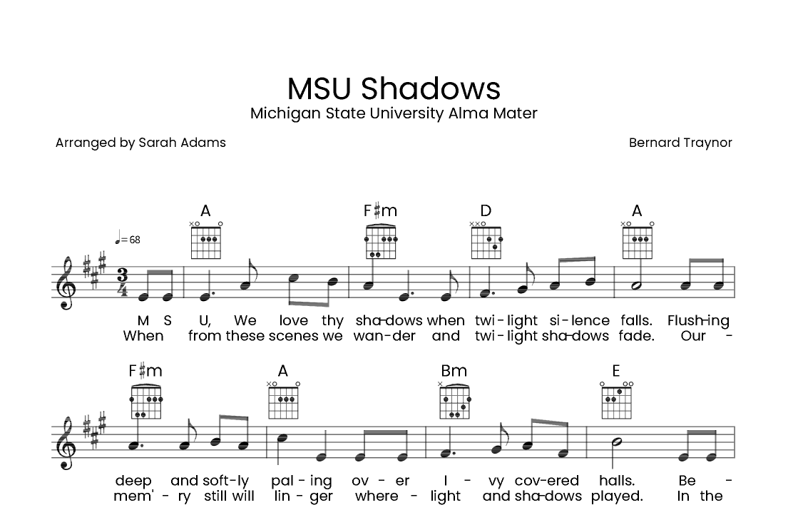M.s.u. Shadows (arr. Sarah Adams)