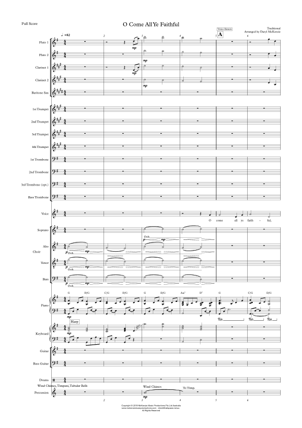 O Come All Ye Faithful (Adeste Fideles) - Female vocal with Choir and Big Band, Key of G to A (arr. Daryl McKenzie)