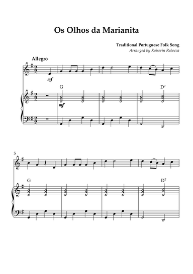 Os Olhos da Marianita (arr. Kaiserin Rebecca)