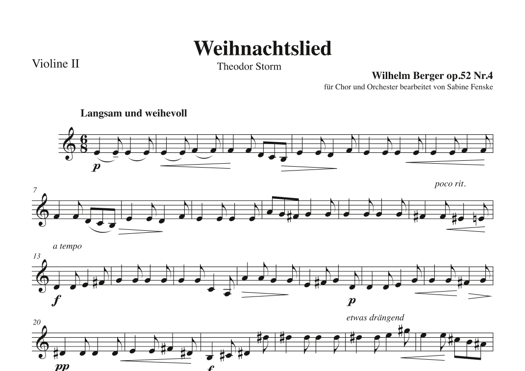 Weihnachtslied (arr. Sabine Fenske)