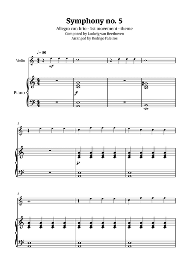 Symphony no. 5 - 1st movement (theme) (arr. Rodrigo Faleiros)
