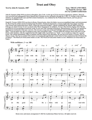 Trust and Obey (arr. Lyndell Leatherman)