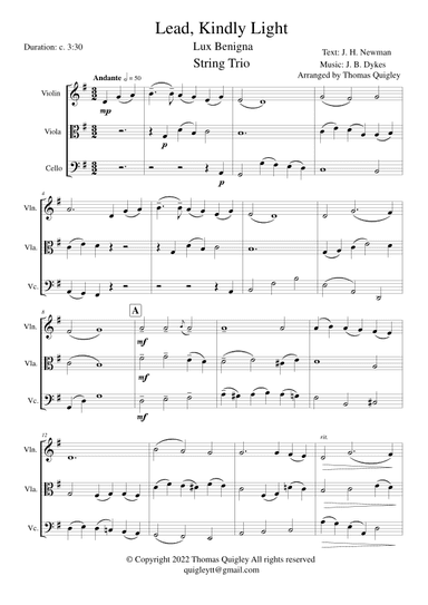 Lead, Kindly Light (arr. Thomas Quigley)