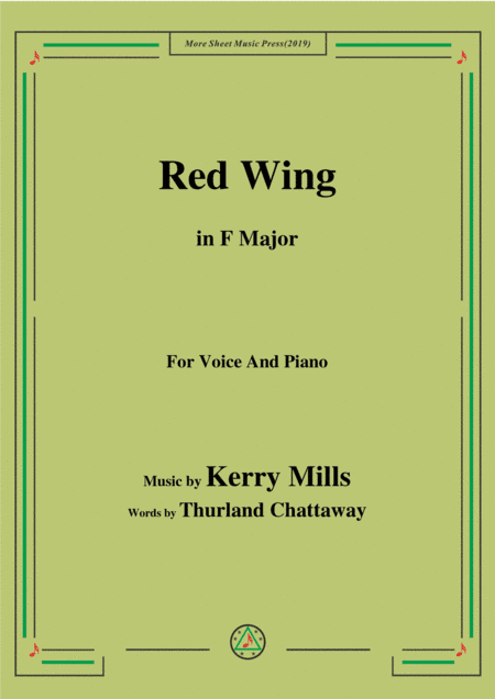 Kerry Mills-Red Wing,in F Major,for Voice&Piano (arr. MSM)