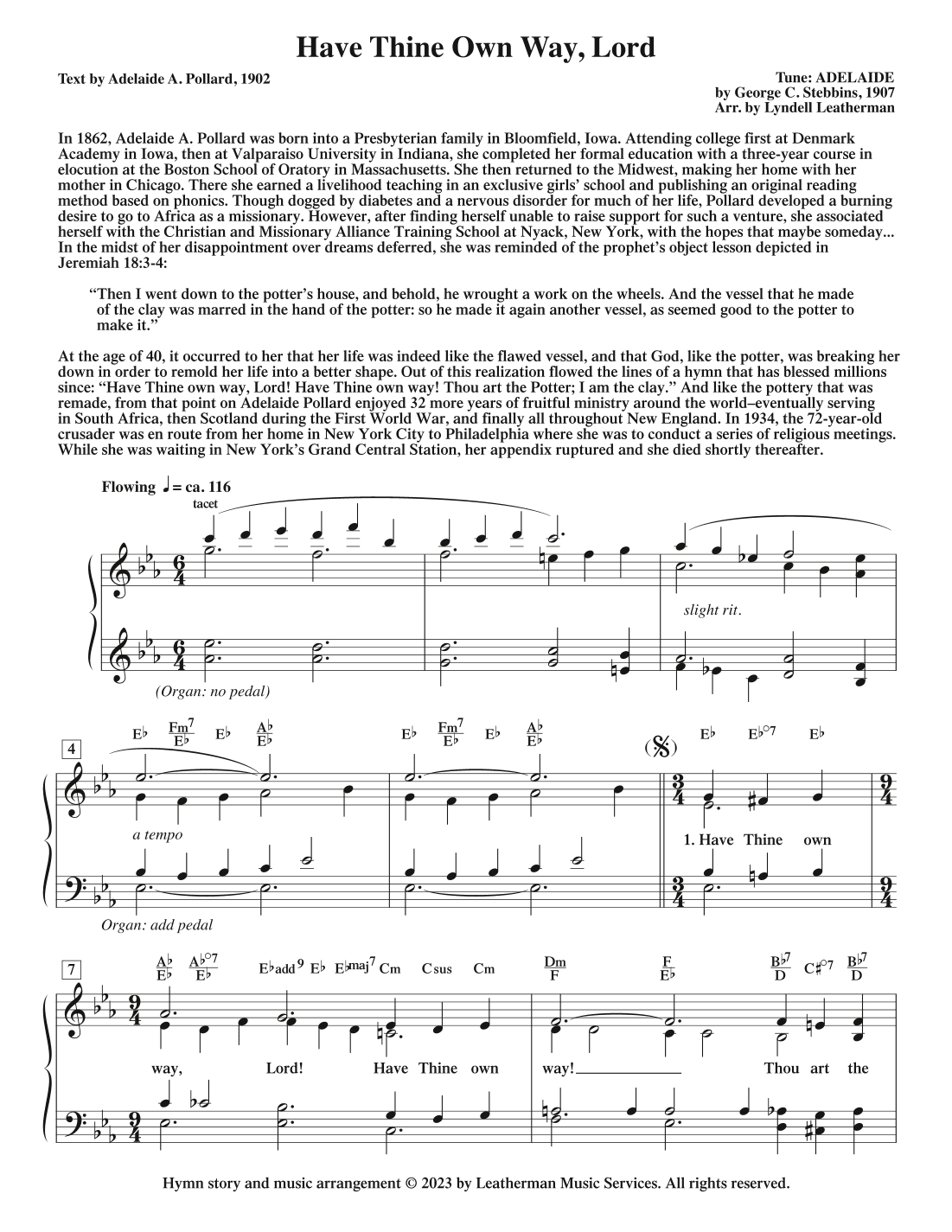 Have Thine Own Way, Lord (arr. Lyndell Leatherman)