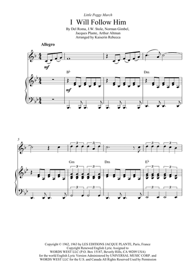 I Will Follow Him (i Will Follow You) (arr. Kaiserin Rebecca)