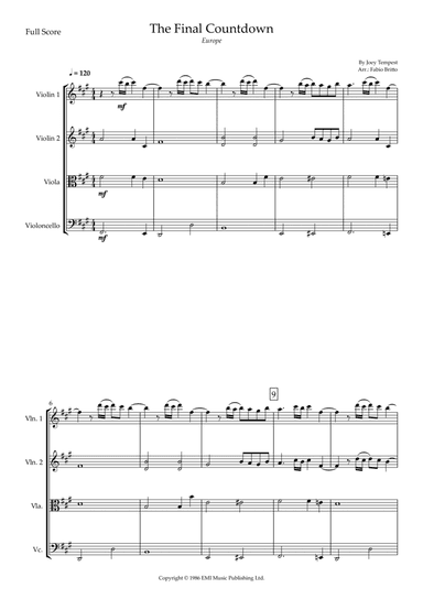 Final Countdown (arr. Fabio Britto)