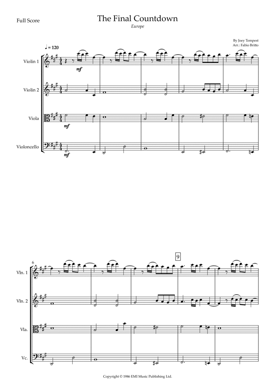 Final Countdown (arr. Fabio Britto)