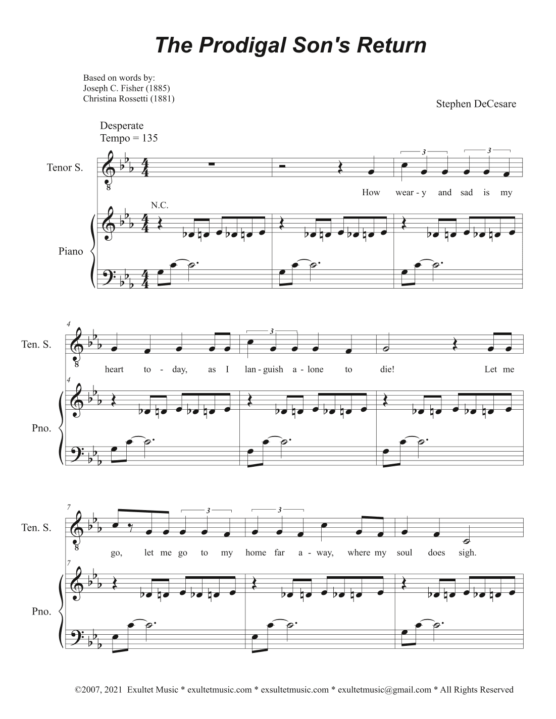 The Prodigal Son's Return (Duet for Soprano and Tenor solo)