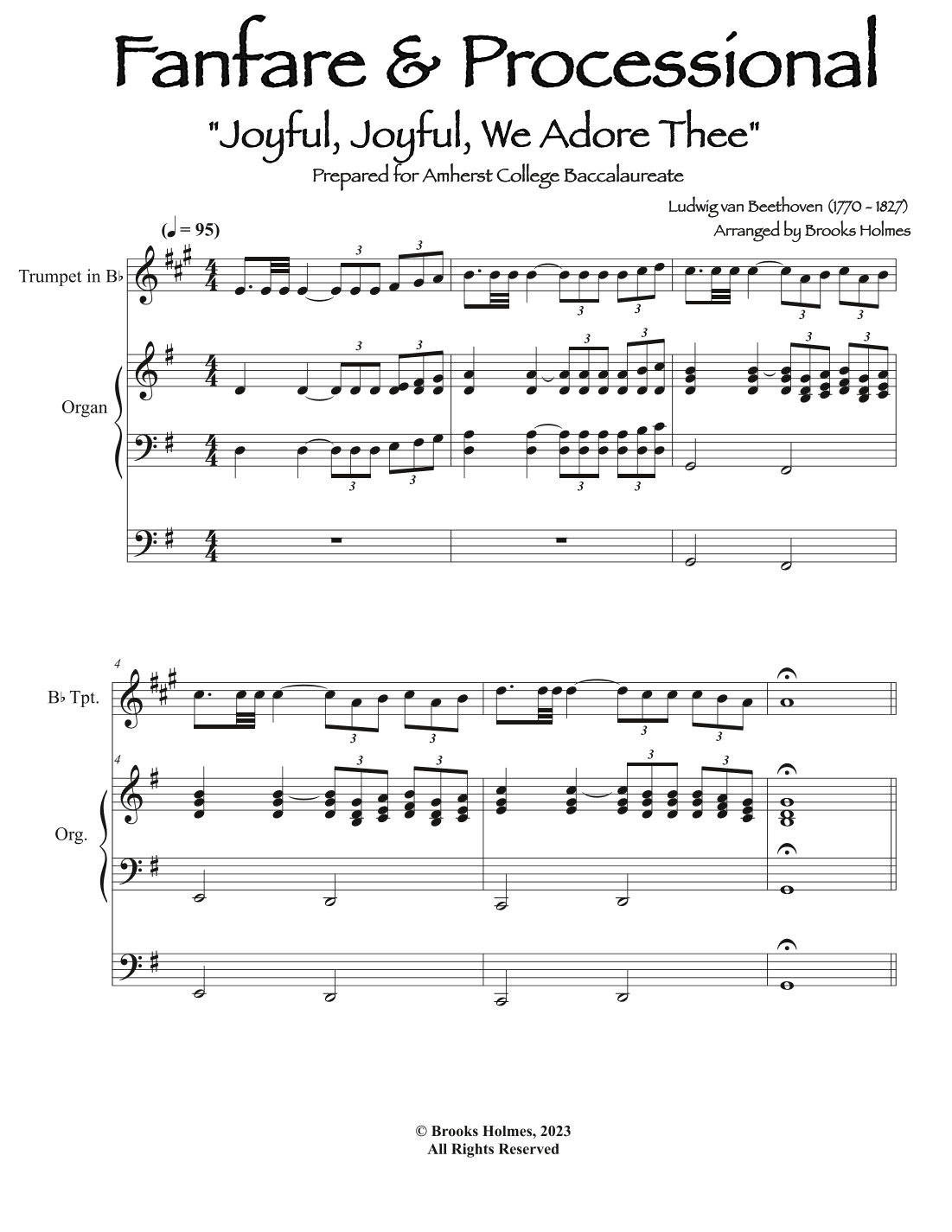 Joyful, Joyful, We Adore Thee - Fanfare, Processional & Descant (arr. Brooks Holmes)