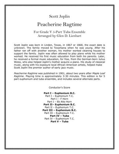 Peacherine Ragtime (Tuba Ensemble) (arr. Glen D. Lienhart)