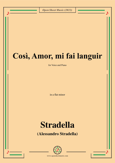 Stradella-Così,Amor,mi fai languir,in a flat minor (arr. OSM Press)