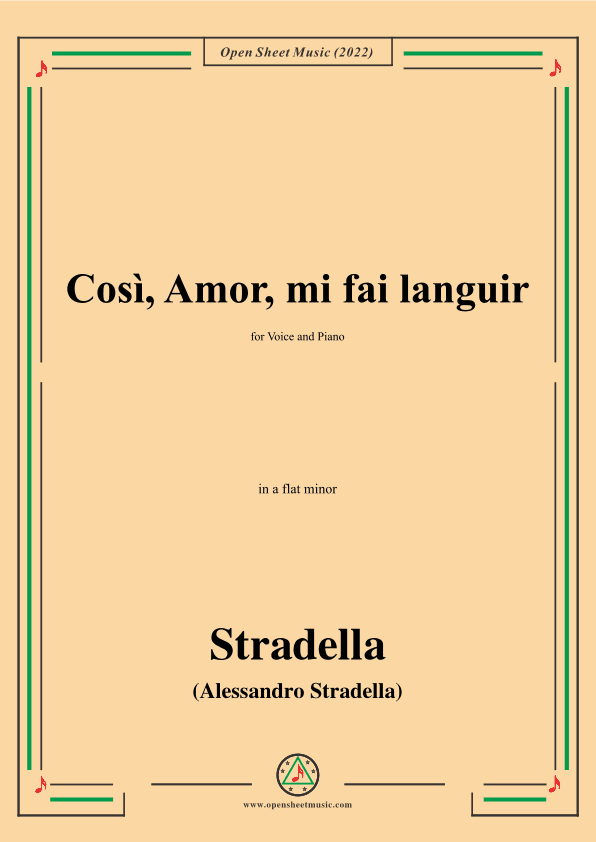 Stradella-Così,Amor,mi fai languir,in a flat minor (arr. OSM Press)
