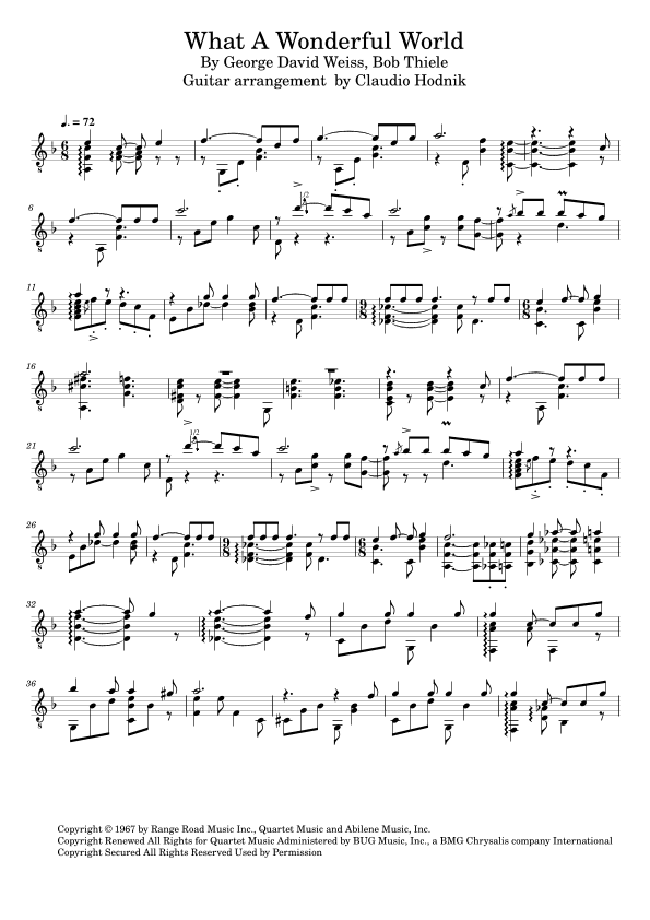 What A Wonderful World (arr. Claudio Hodnik)