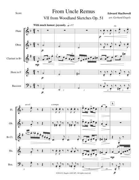 From Uncle Remus (arr. Gerhard Engels)