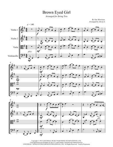 Brown Eyed Girl (arr. Alicia S.)