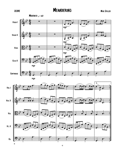 Meandering for String Quintet/Orchestra