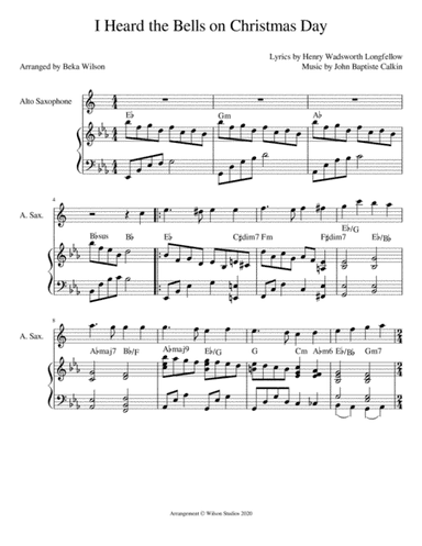 I Heard the Bells on Christmas Day--alto sax solo (arr. Beka Wilson)