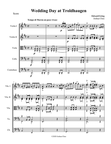 Wedding Day at Troldhaugen (arr. Joshua Choe)