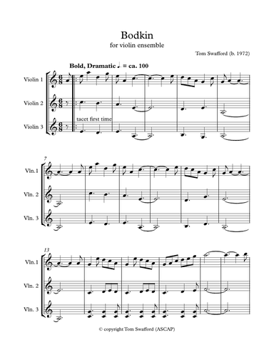 Bodkin for three violins