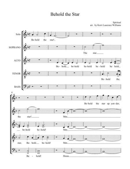 Behold the Star (arr. Kerri Laurence Williams)