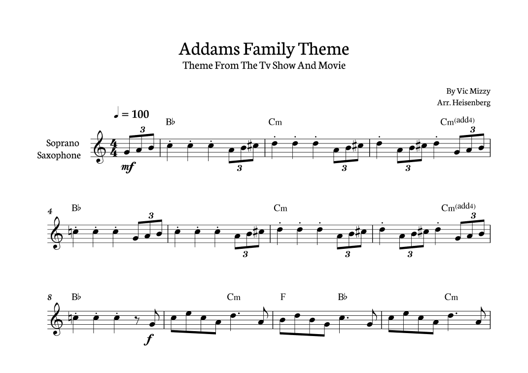 Addams Family Theme (arr. Heisenberg)