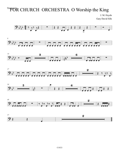 For Church Orchestra O Worship the King Timpani 2 (arr. Gary David Sills)