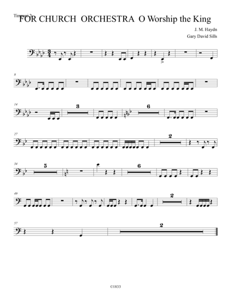 For Church Orchestra O Worship the King Timpani 2 (arr. Gary David Sills)