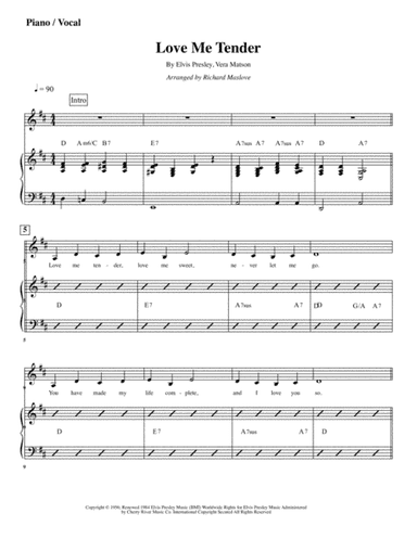 Love Me Tender (arr. Rchard Maslove)