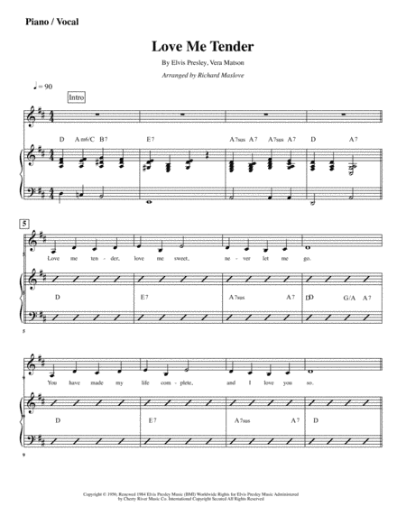 Love Me Tender (arr. Rchard Maslove)