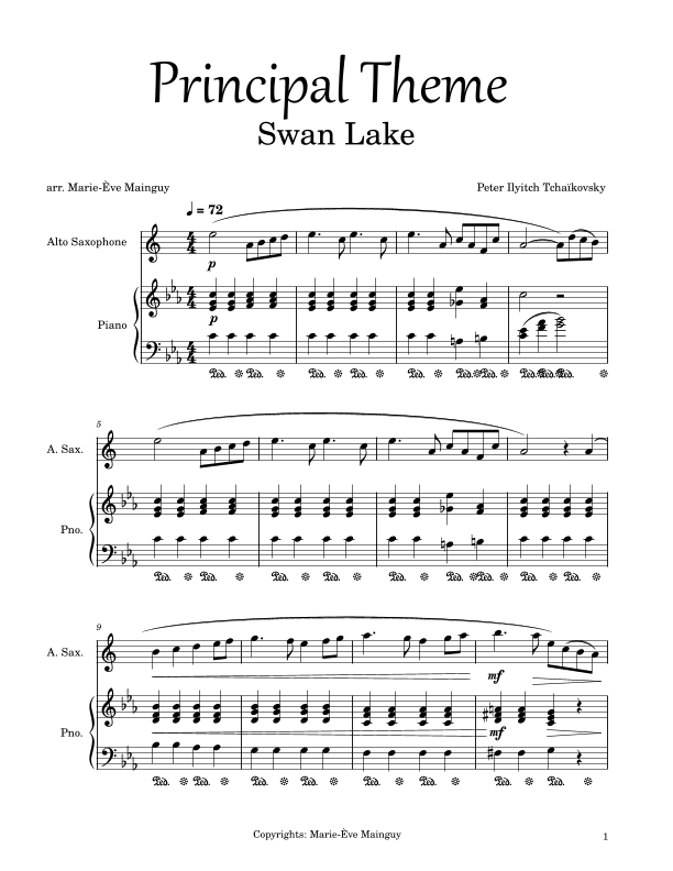Swan Lake (arr. Marie-Ève Mainguy)