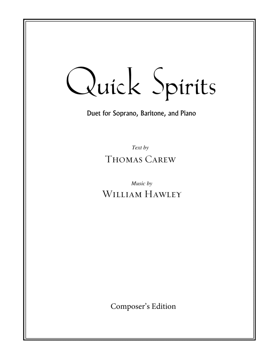 Quick Spirits (Duet Version)