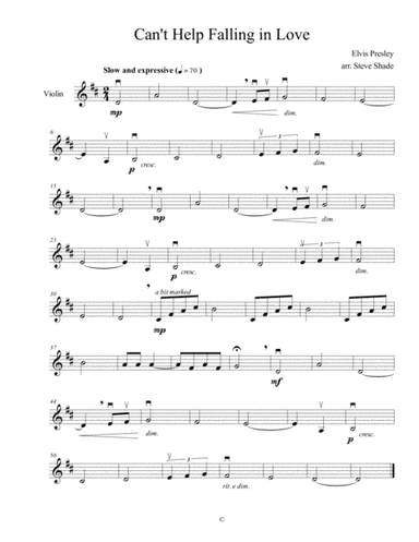 Can't Help Falling In Love (arr. Steve Shade)