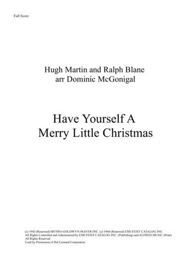 Have Yourself A Merry Little Christmas  from MEET ME IN ST. LOUIS (arr. Dominic McGonigal)