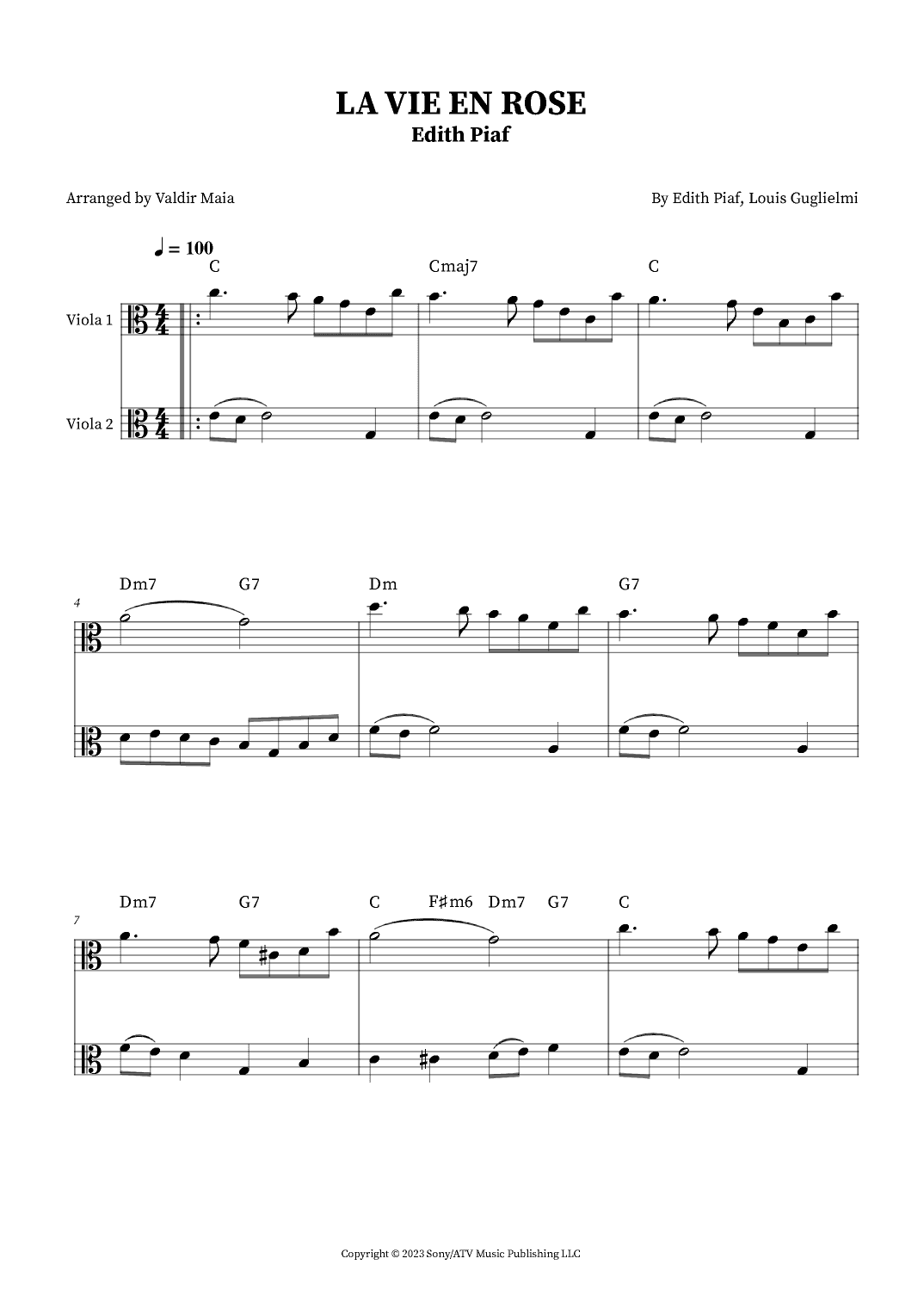 La Vie En Rose (arr. Valdir Maia)