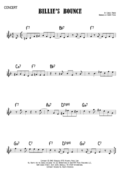 Billie's Bounce (bill's Bounce) (arr. Rammy Music)