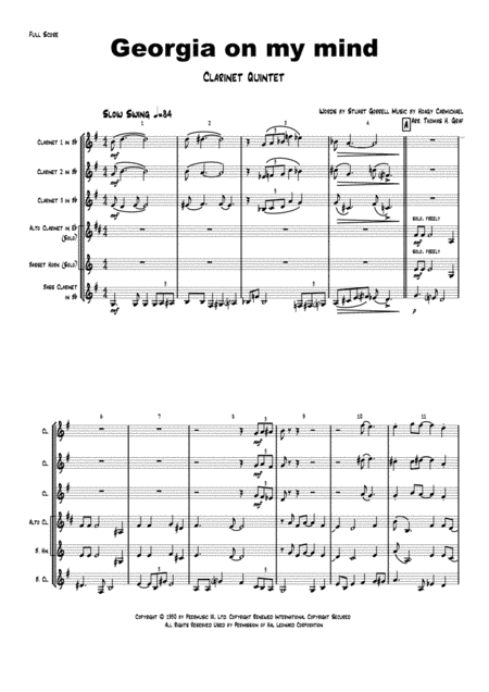 Georgia On My Mind (arr. Thomas H. Graf)