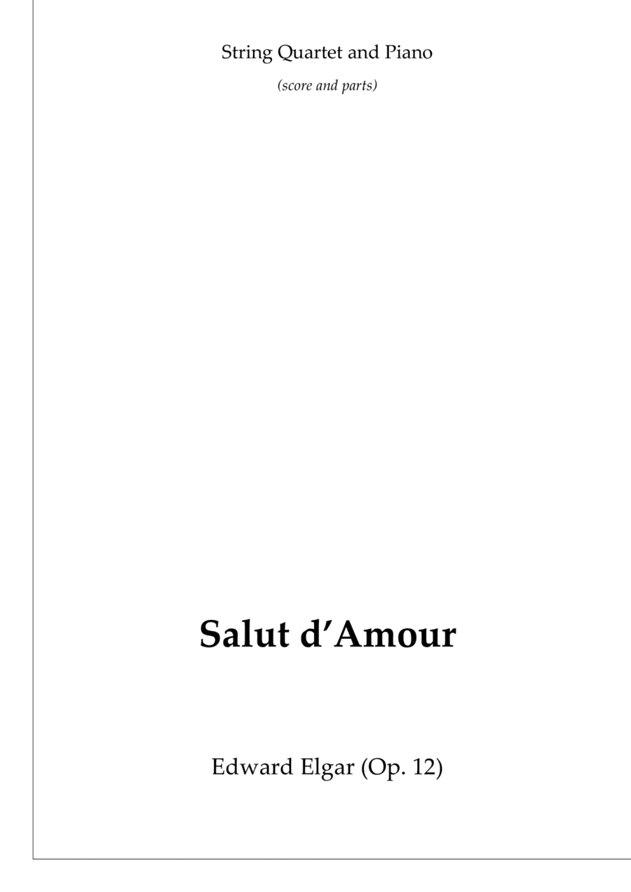 Salut d'Amour (string quartet and piano) (arr. Passoni Music)